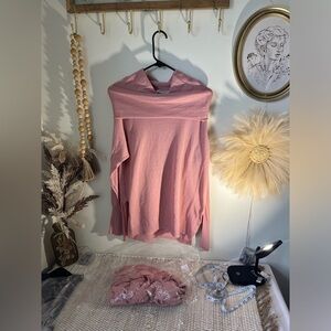 Cherish long sleeves pink cowl neck sweater shirt NWT